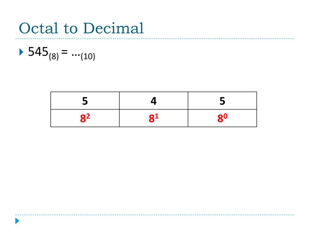 Octal a decimal